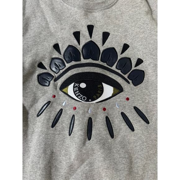 Kenzo Paris All Seeing Eye Gray Heather Cotton Slim Sweatshirt - Picture 5 of 7